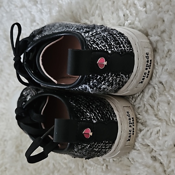 KATE SPADE Black White Tweed Sneakers Size 6 - Picture 14 of 15